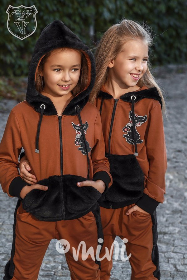 *Exkluzivní* karamel dívčí tepláková souprava