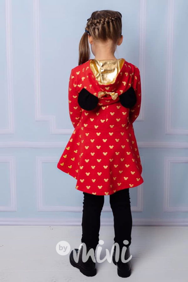 Minnie designová mikina gold/red