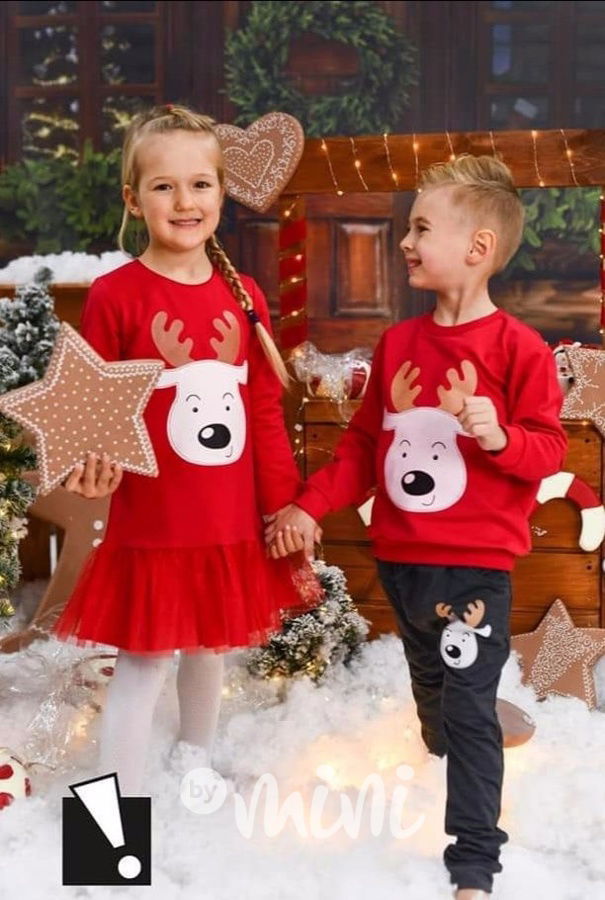 Červené sváteční šaty se sobíkem