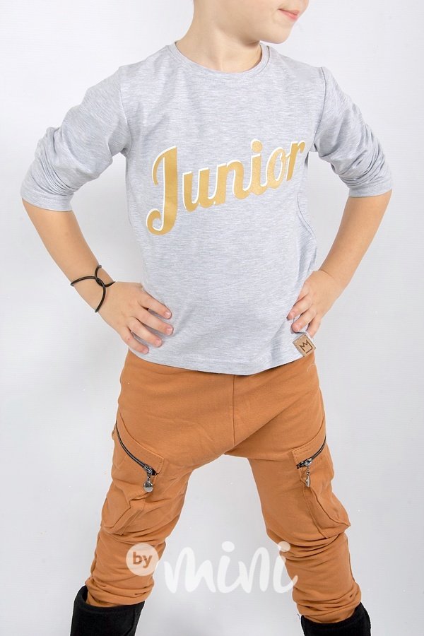 Junior longsleeve triko - šedé