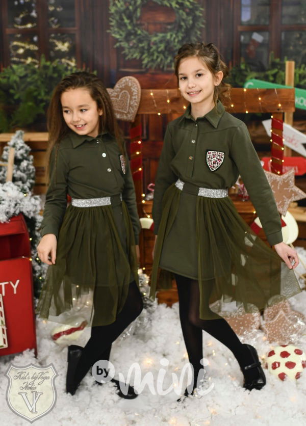 Khaki košilové šaty by Voga