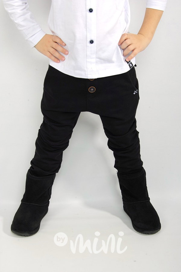 Černé elegant pants s knoflíčky
