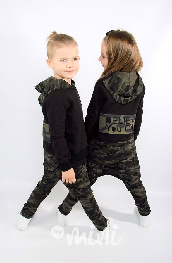 Believe mikina black/army