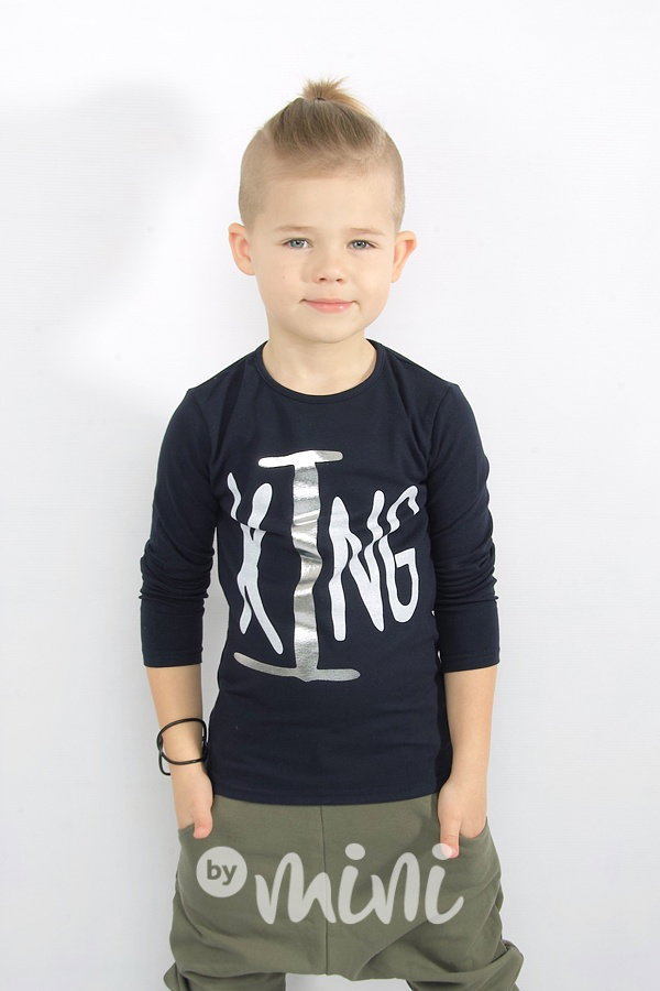 KING longsleeve triko - modré