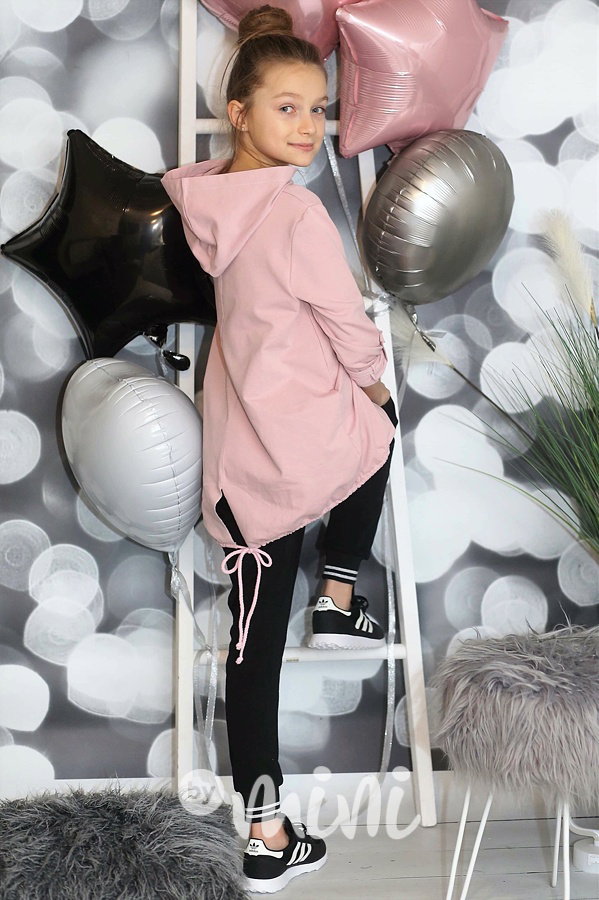 Pink bear hoodie mikina