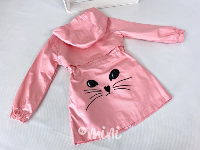 Kitty parka s kočičkou - růžová