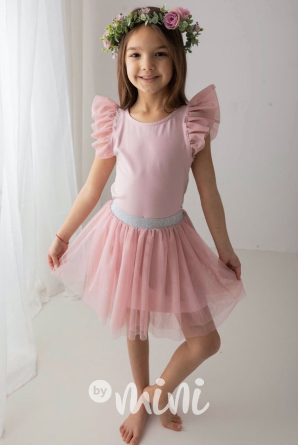 Pudder pink tylová tutu sukně