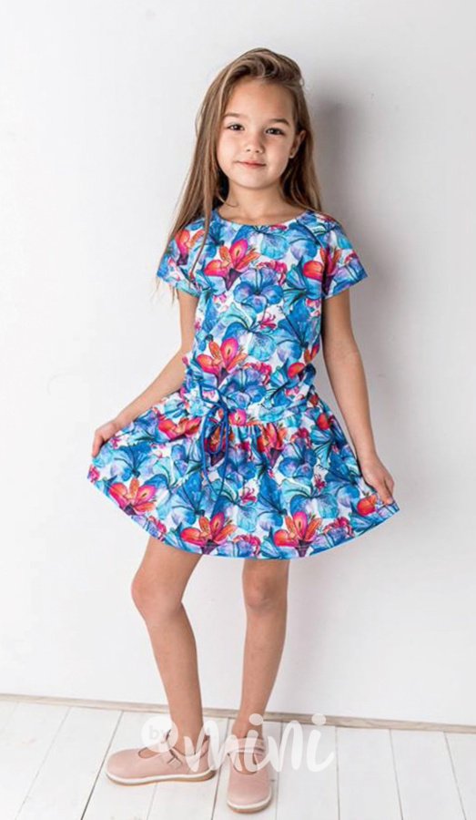 Lily blue summer dívčí šaty