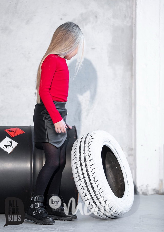Blůzka girl power žebrovaná - red