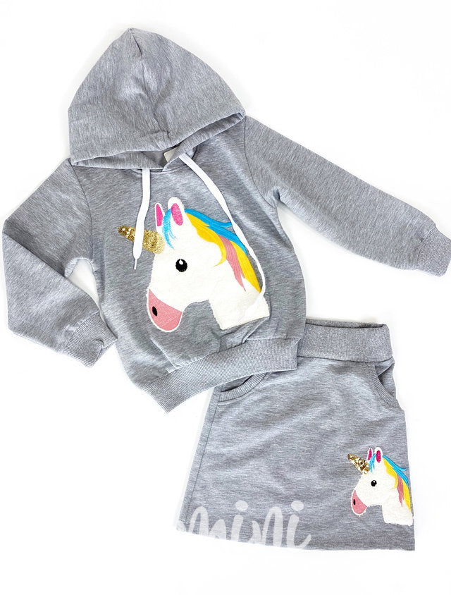 Unicorn dívčí souprava - šedá