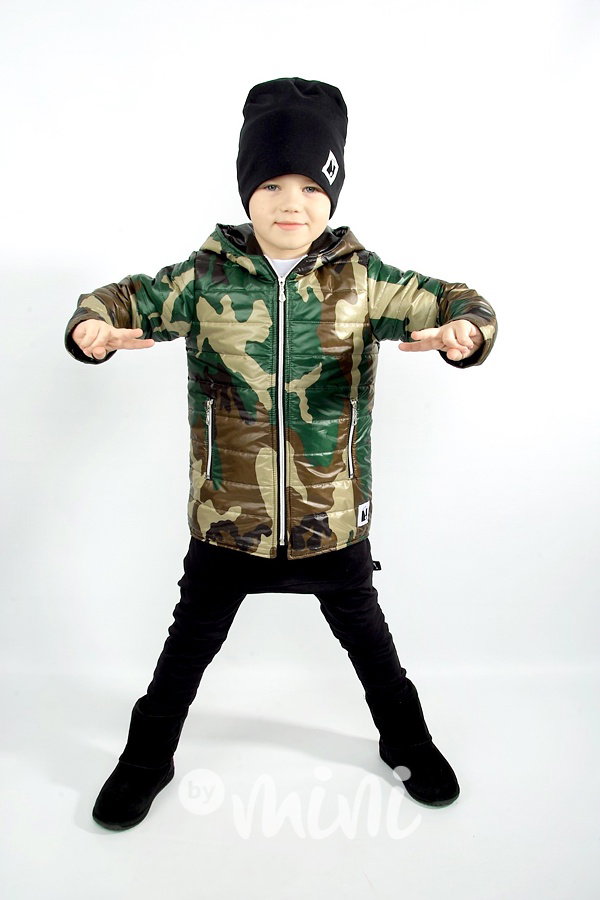 Jarní prošívaná long bunda - army
