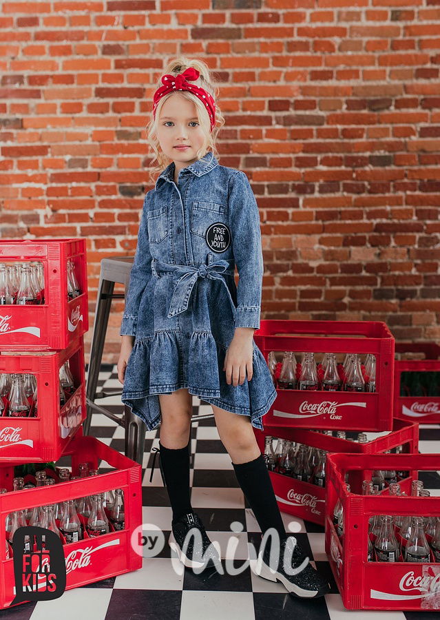 Košilové jeans šaty - pin up style