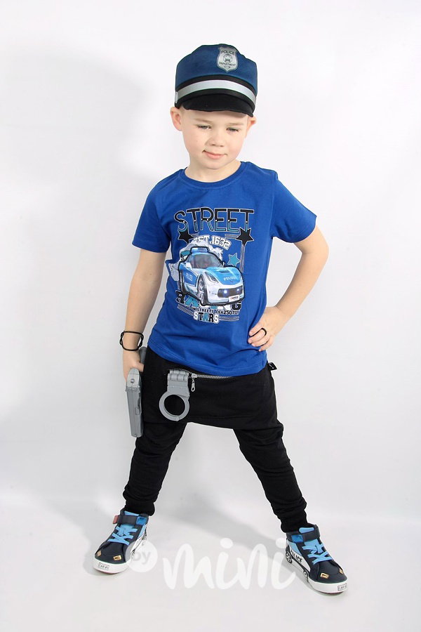 Policejní blikací triko - tmavě modré