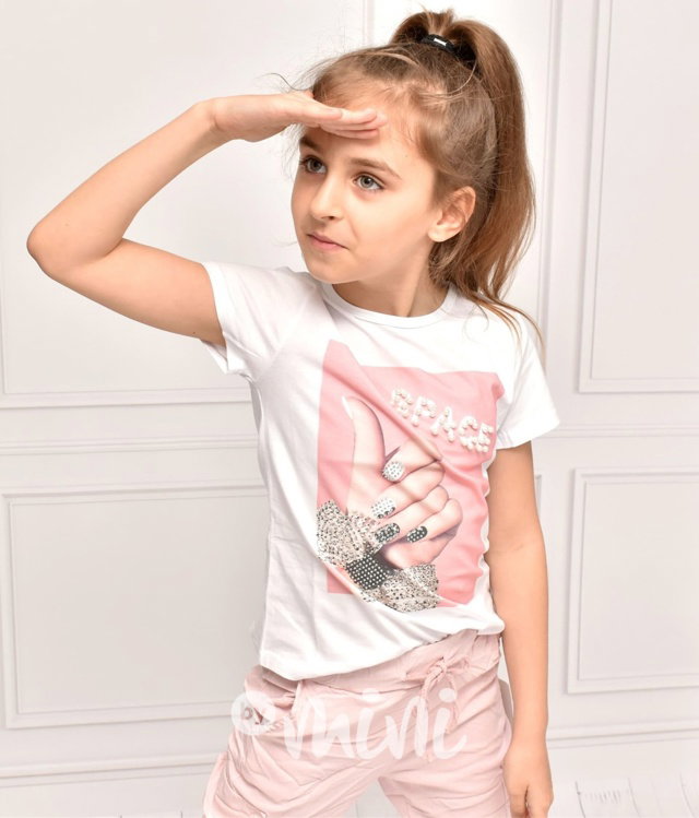 Pink kalhoty + fashion triko