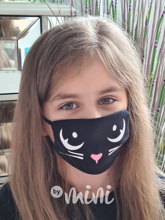 Rouška - kitty černá