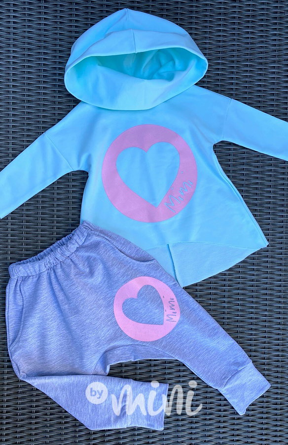 Mint mikina + šedé baggy *heart*