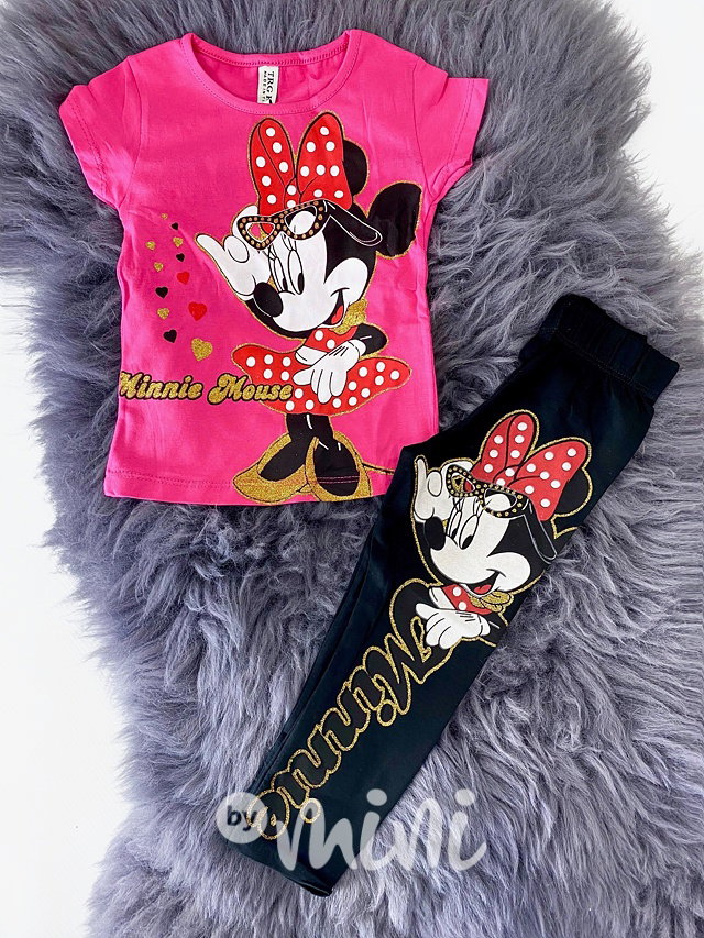 Minnie top + legíny - malinová