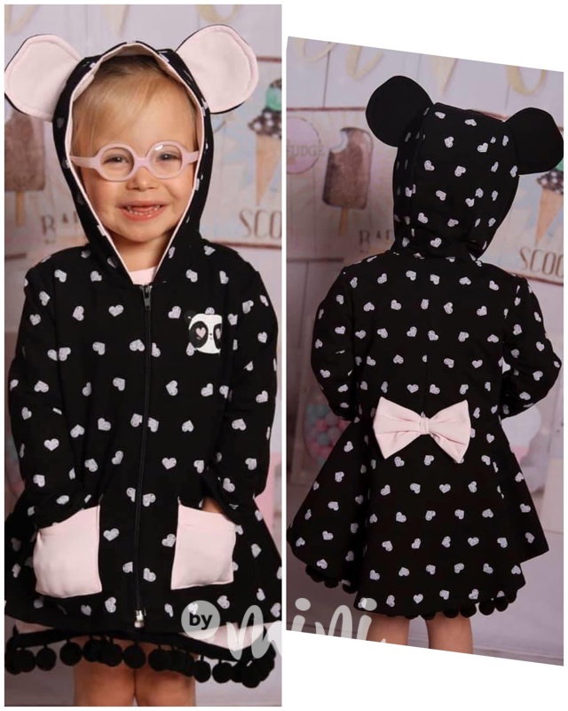 Panda long mikina s mašličkou