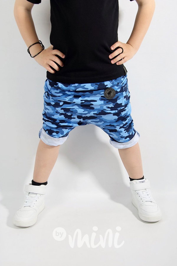 Ultra low baggy kraťasy - blue army