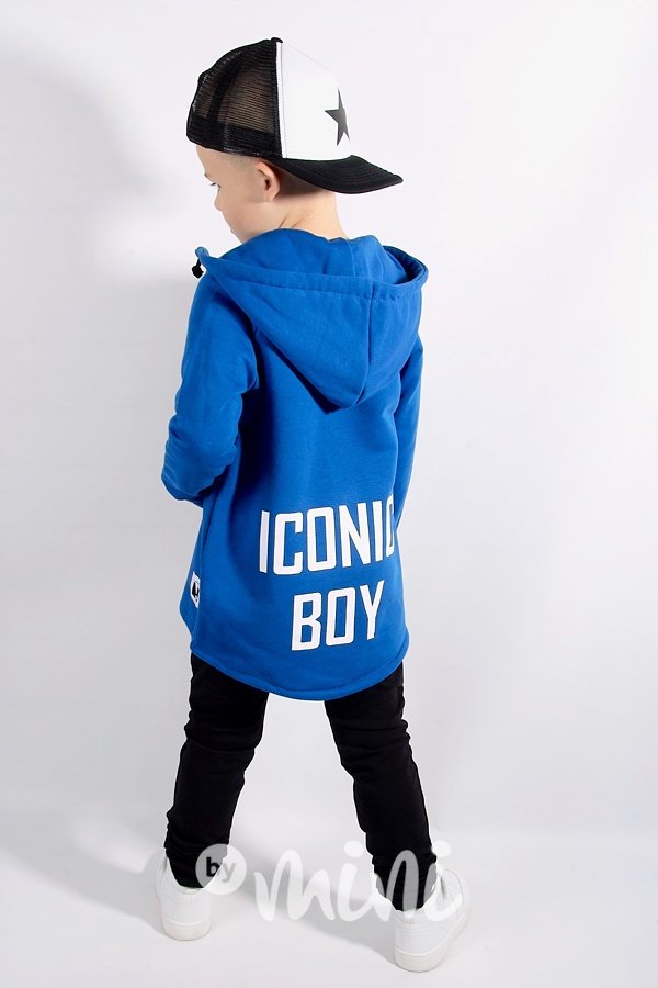 Iconic boy long mikina - modrá