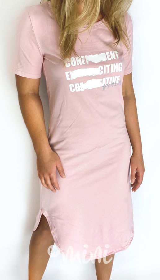 Creative long šaty pink