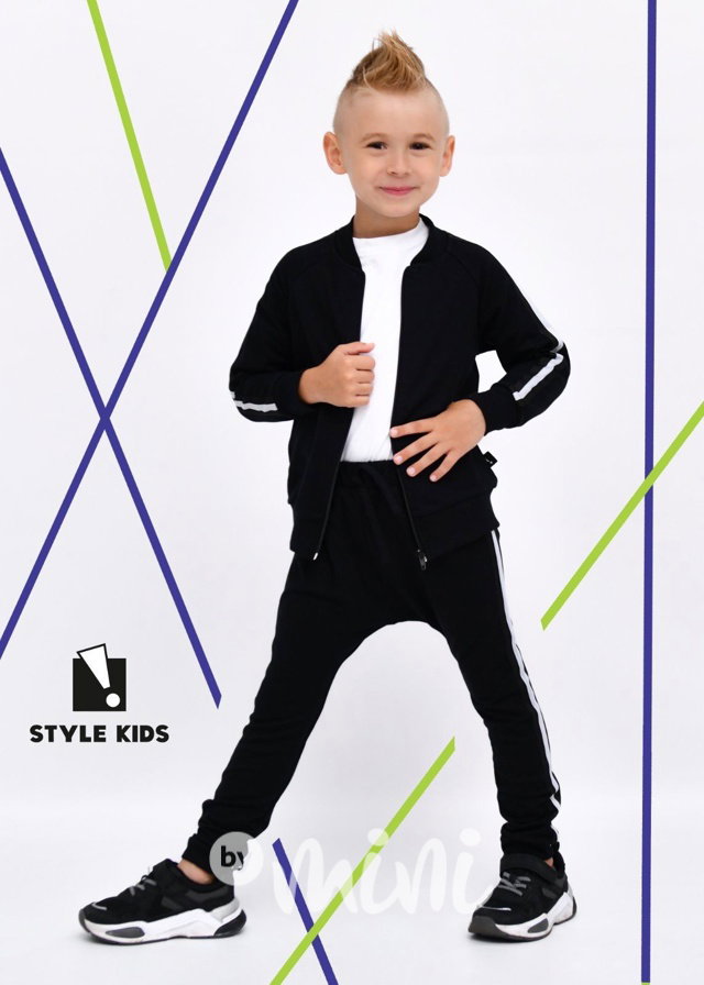 Super synek lampas set černý - mikina + baggy