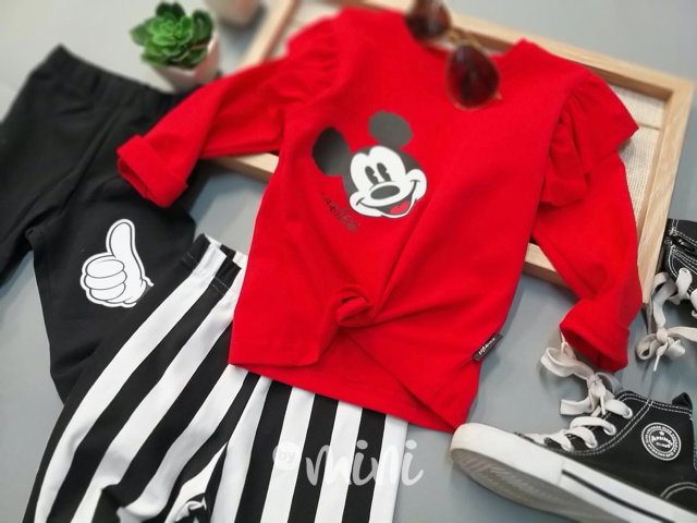 Mickey blůzka s řasením červená