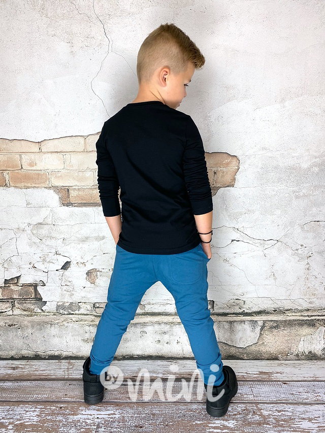 Baggy tepláčky s prošitím - petrol
