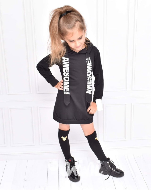 Awesome black hoodie tunika