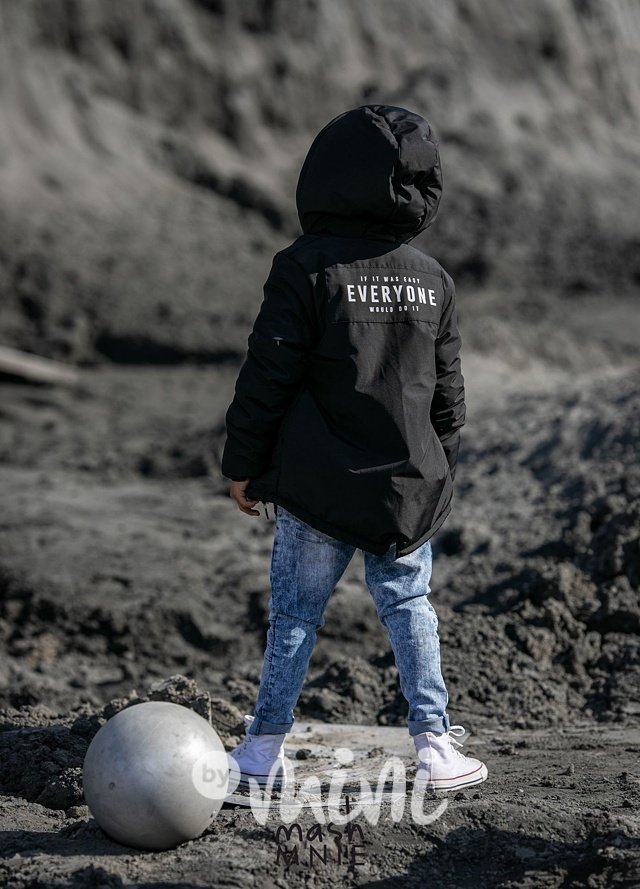 Zimní černá chlapecká bunda MashMnie s kapucí 