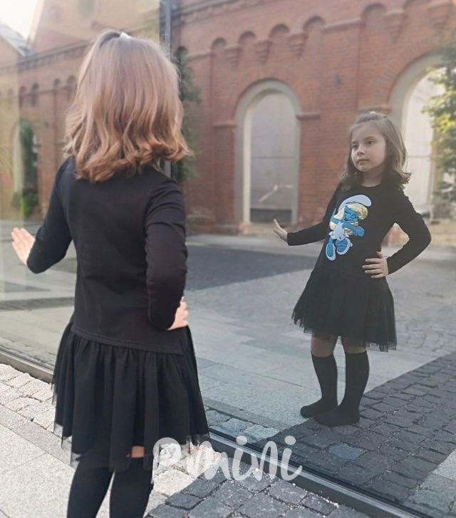 Dětské šaty s tylem - Šmoulinka