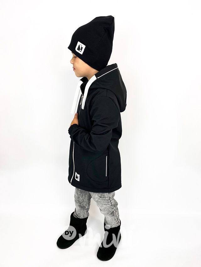 Warm softshell long bunda - černá