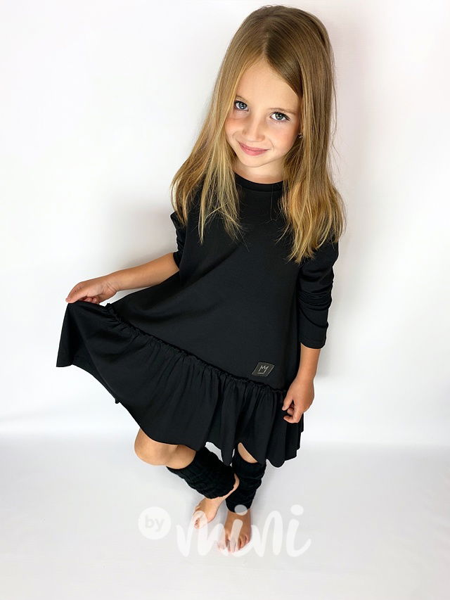 Černé oversize šaty s dlouhým rukávem