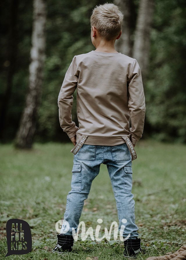 Stylové chlapecké jeansy s kapsami po stranách, pas na stretch gumu
