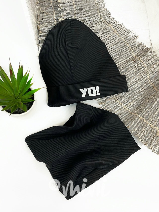 YO street style čepka s nákrčníkem černá
