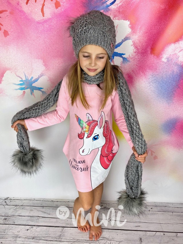 Unicorn tunikomikča s flitry - pink