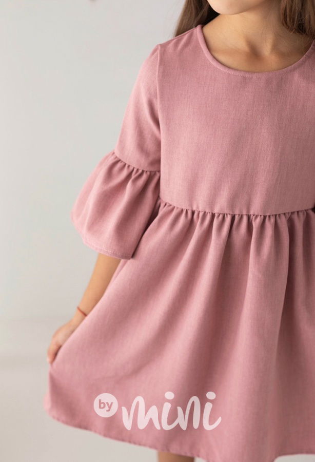 Dívčí světle růžové starorůžové dívčí dětské šaty 