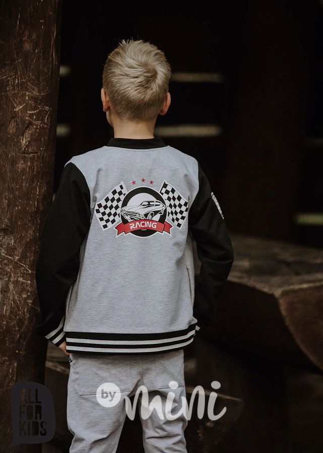 RACING bomber mikina šedá *by AFK*