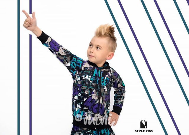 Blue graffiti chlapecká mikina