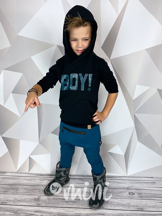 BOY blůzka s kapucí black/ocean