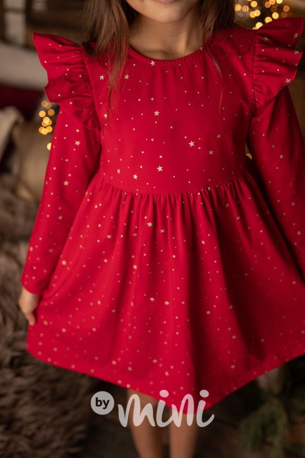 Dětské vánoční šaty Lily Grey červené