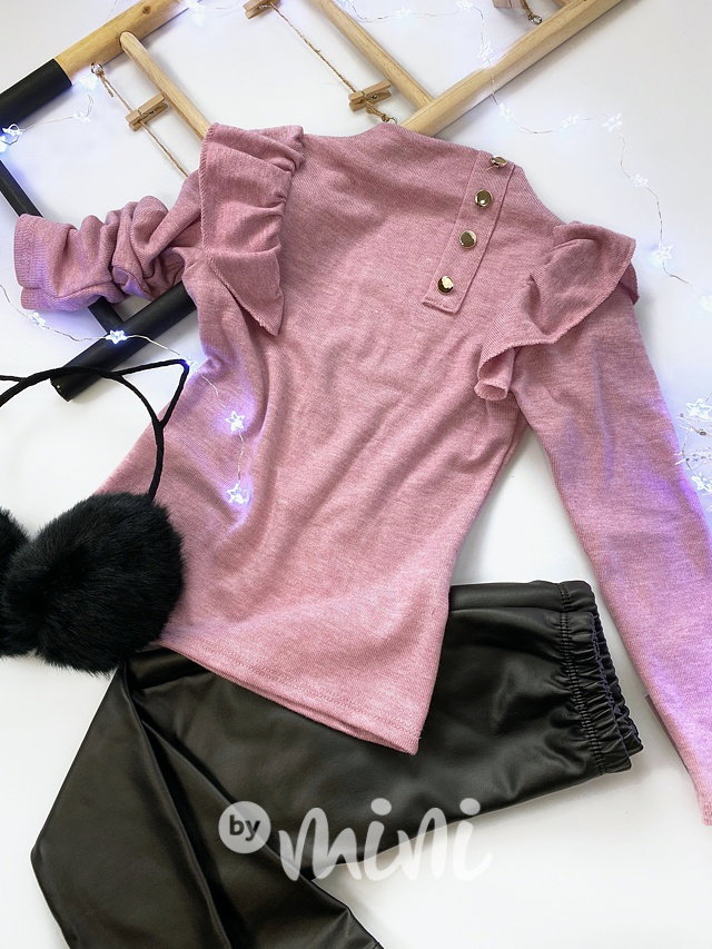 Elegant  dětský svetřík - pink melange