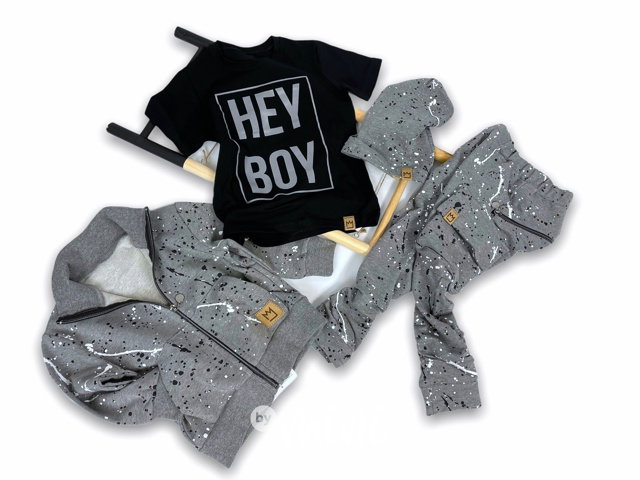 HEY boy triko black/grey
