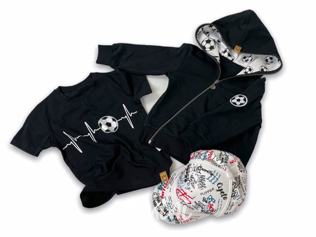 Fotbal černá mikina na šikmý zip