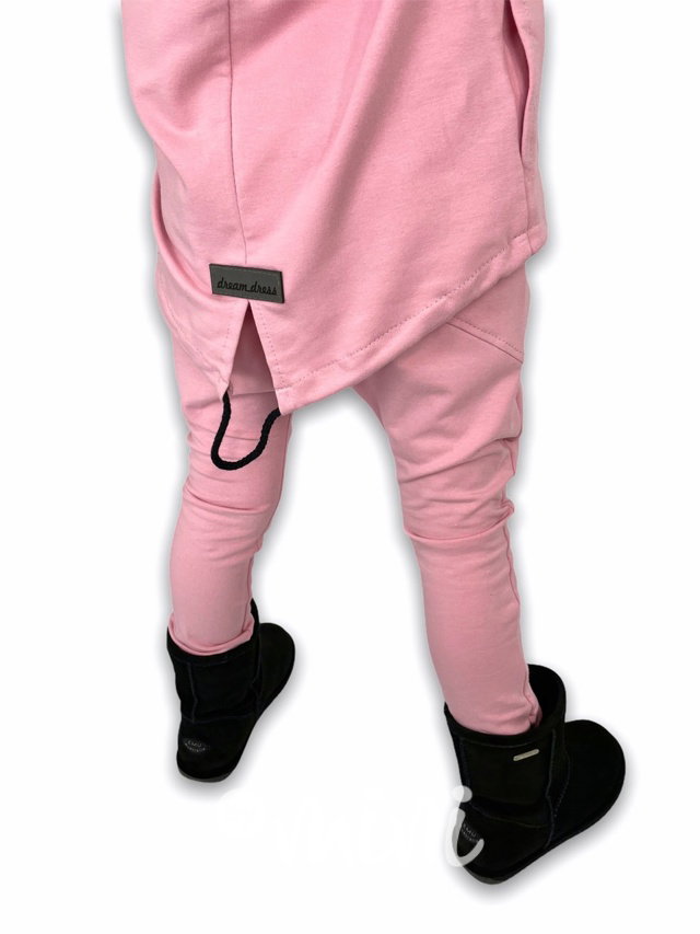 Dětská mikina světle růžová s kapucí a na zip 