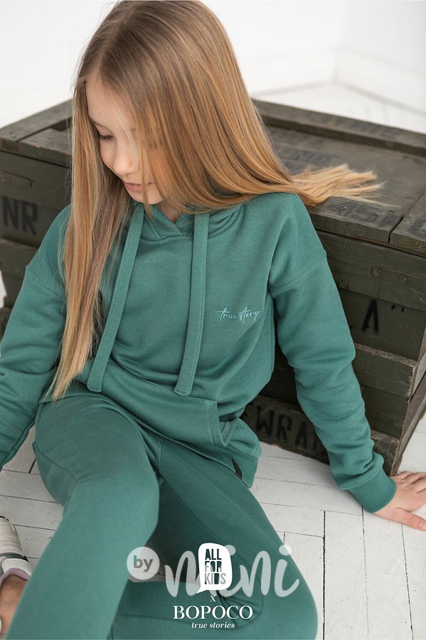 Loungewear teplákovka - smaragd #MiniMe