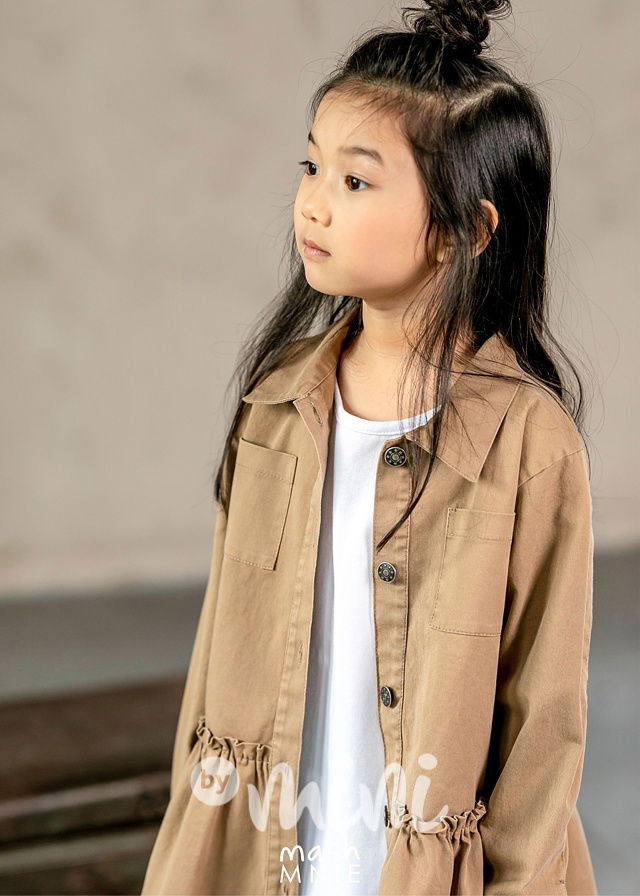 Dětský košilový tunikokabátek beige *MashMnie*