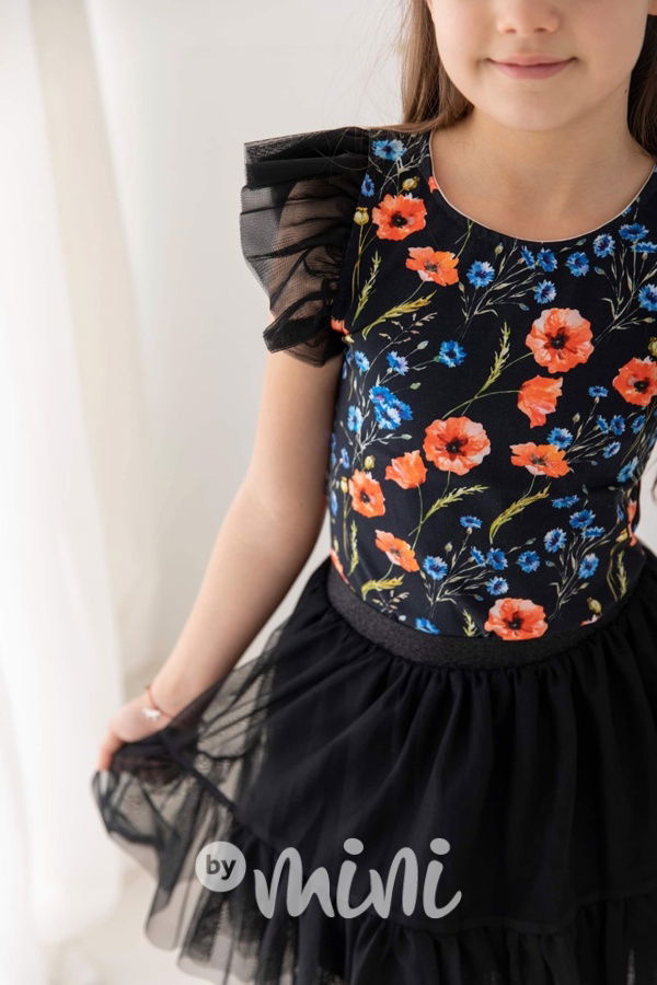 Black maxi tutu sukně Lily Grey