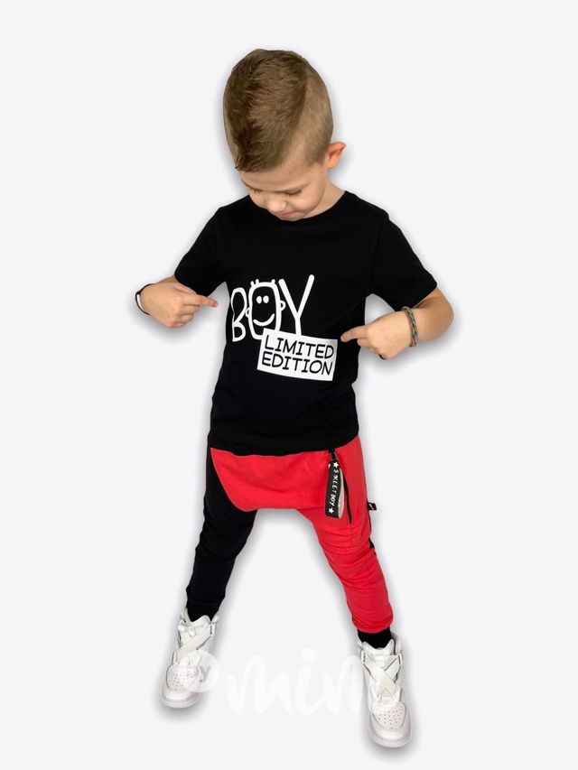 Street boy baggy tepláky black/papaya