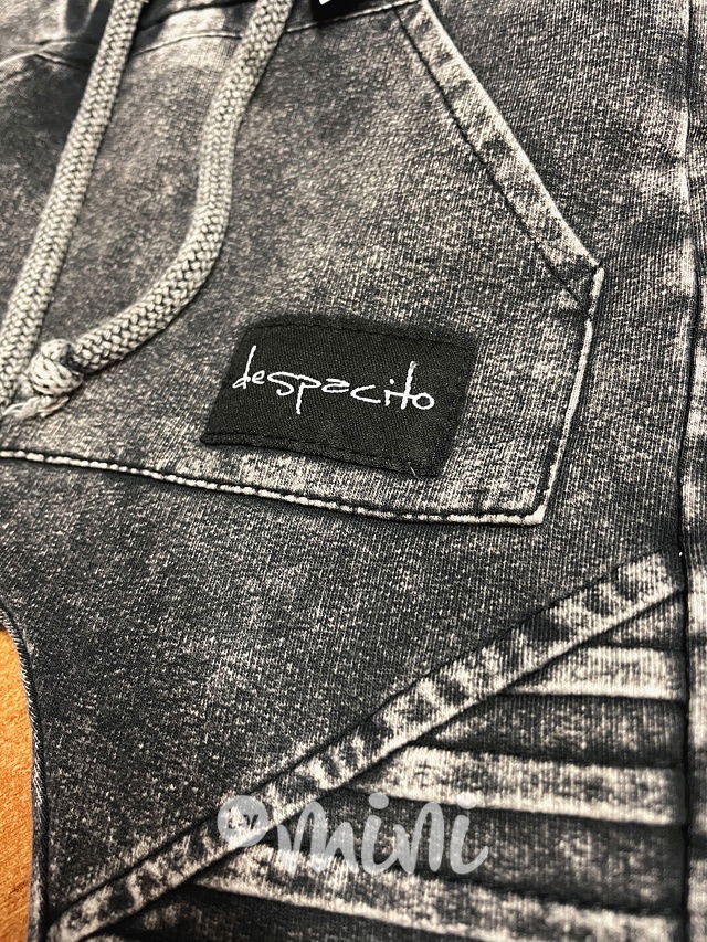 Despacito biker tepláky acid wash black